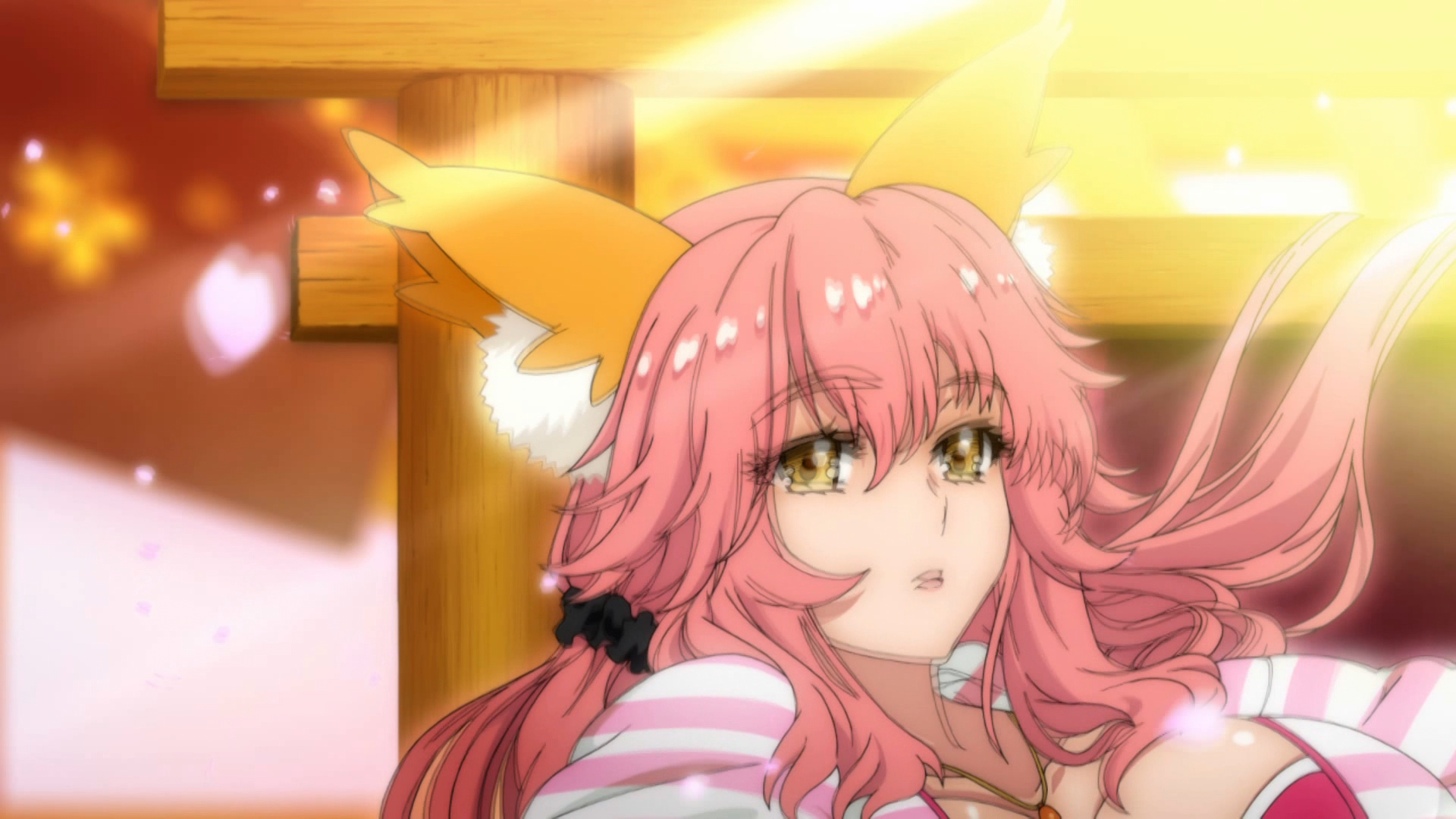 Example of a telecined video that was deinterlaced through field blending from Fate/EXTELLA