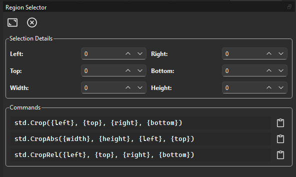 Region Selector dock